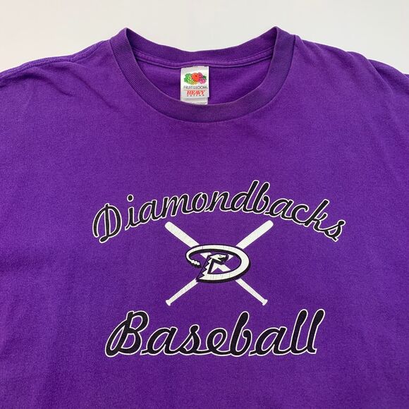 Vintage Arizona Diamondbacks T Shirt Men XL Extra Large Purple Fruit of The Loom - Picture 7 of 9